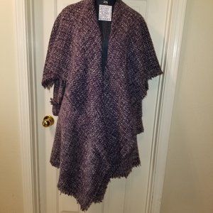 ✅#67 NWOT CALVIN KLEIN PURPLE FRINGE TWEED JACKET